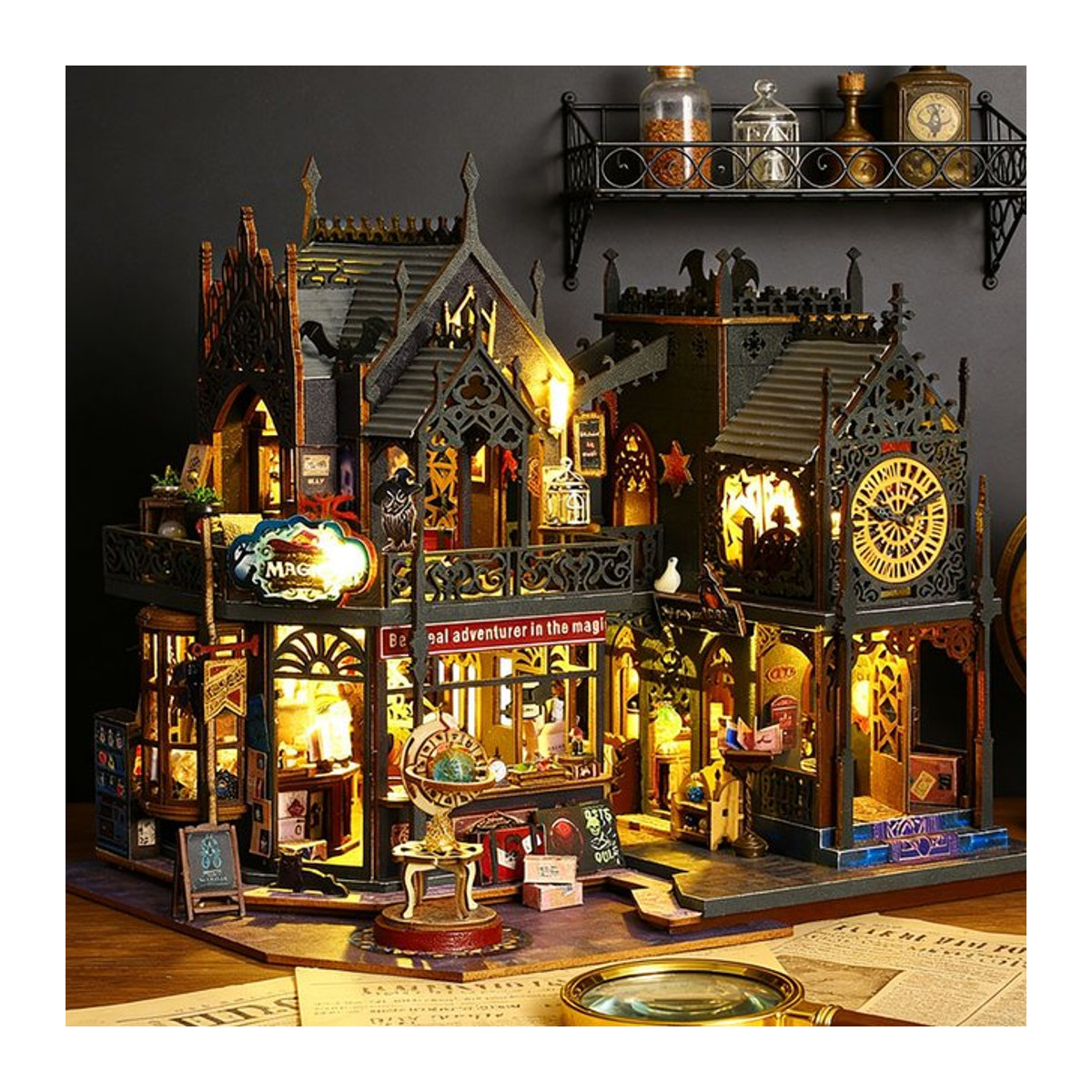 DIY Miniatur-Puppenhaus zuuton 3D-Puzzle-Modellbau aus Holz mit Möbeln, mehrfarbig - Bild 1