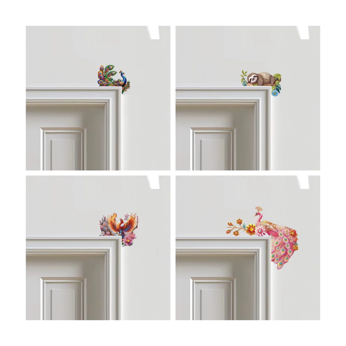 DIY Mosaik Kristall Bastelset mit Pfauen und Faultieren als Wandaufkleber aus Acryl für deine Dekoration, mehrfarbig - Bild 3
