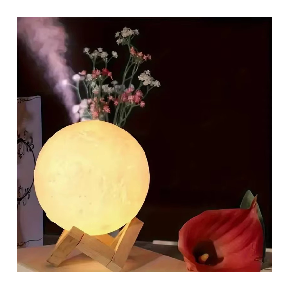 DIY Planet Lampe Mond Galaxy Nachtlicht in Weiß mit Ständer für Schlafzimmer und Wohnzimmer - Bild 5