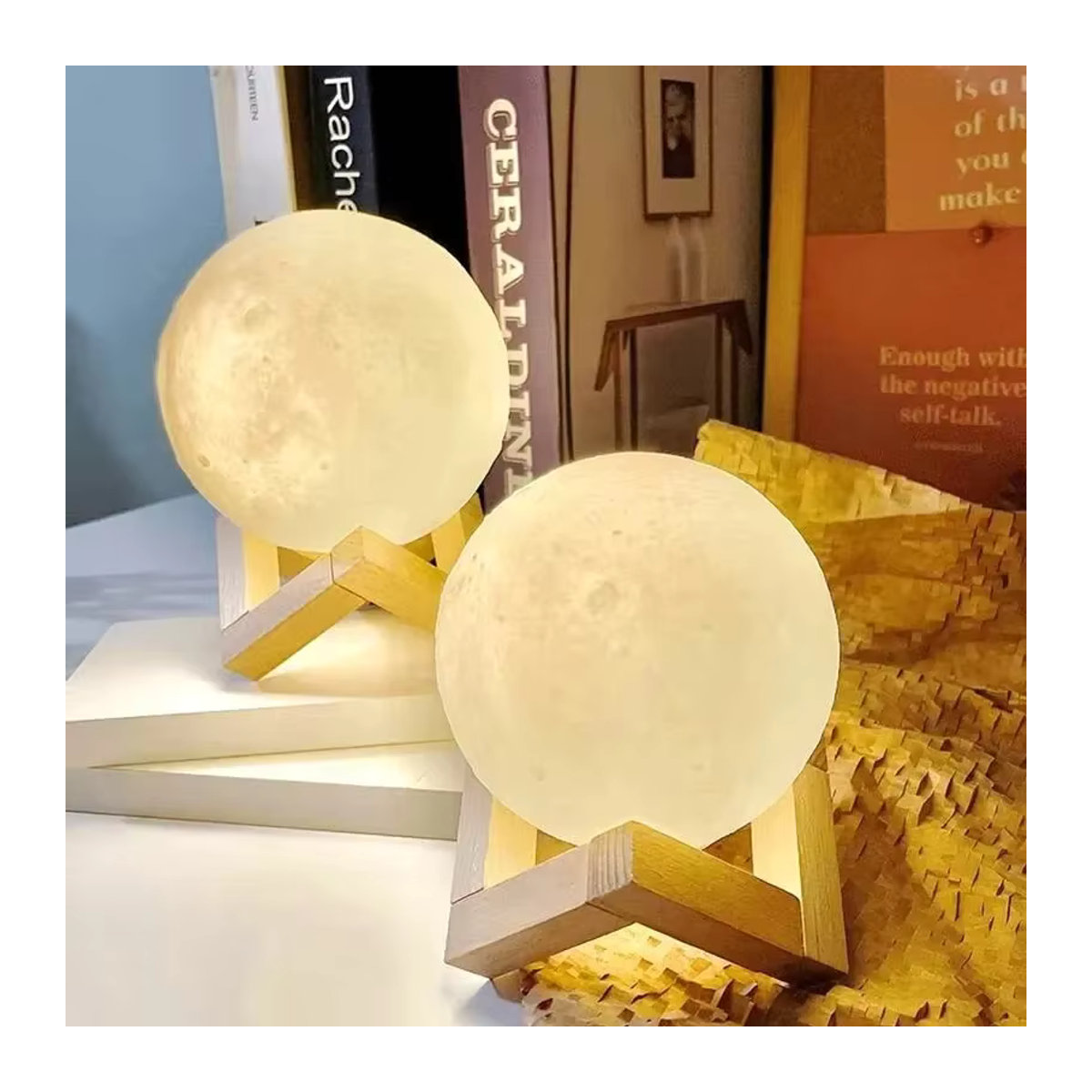 DIY Planet Lampe Mond Galaxy Nachtlicht in Weiß mit Ständer für Schlafzimmer und Wohnzimmer - Bild 6