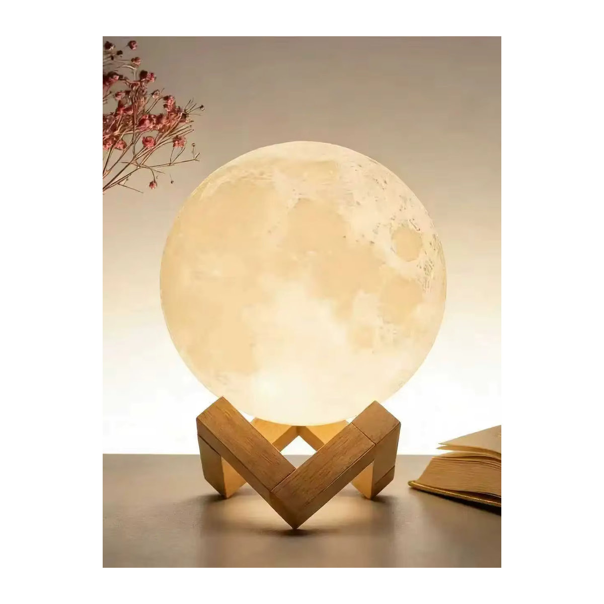 DIY Planet Lampe Mond Galaxy Nachtlicht in Weiß mit Ständer für Schlafzimmer und Wohnzimmer - Bild 7