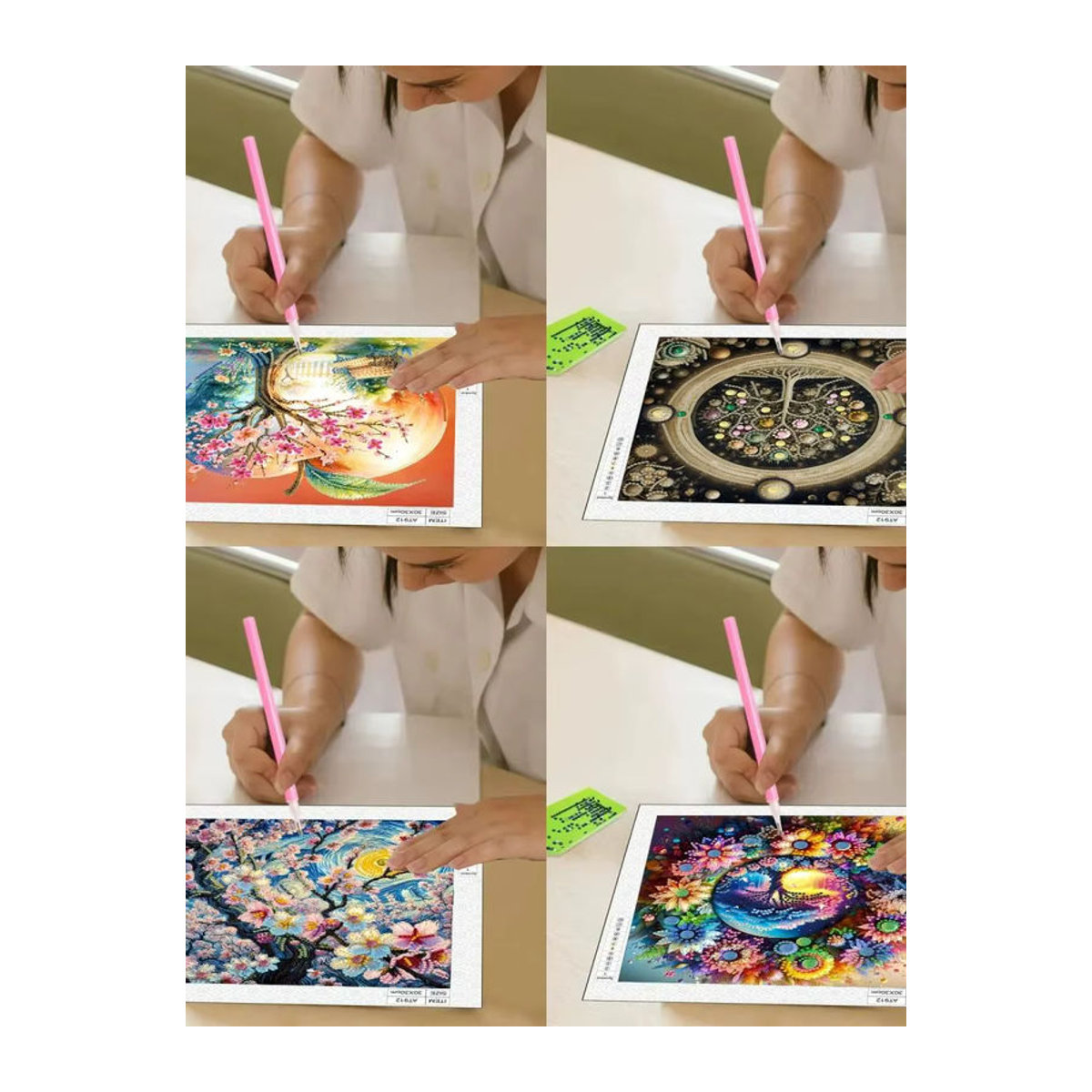 DIY Rahmenloses Diamantgemälde Set mit Blumen- und Baummuster in Mehrfarbig für die Wanddekoration im Wohnzimmer - Bild 5
