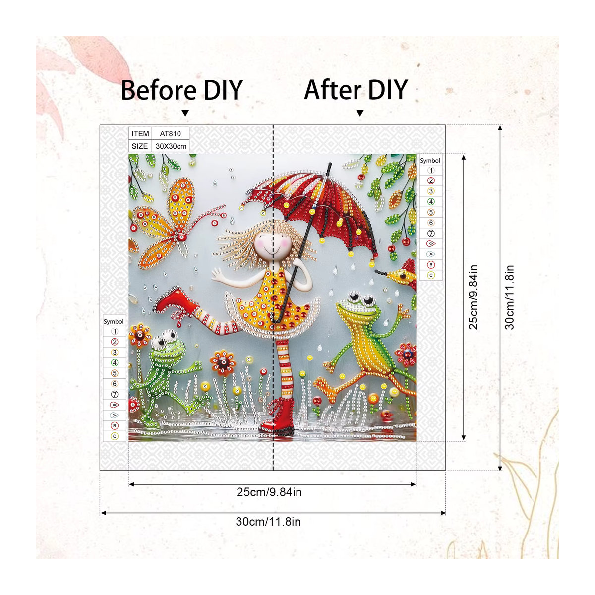 DIY-Regenschirmmädchen Diamond Painting Set für Anfänger und Erwachsene, mehrfarbige Wanddekoration aus Kunststoff - Bild 2