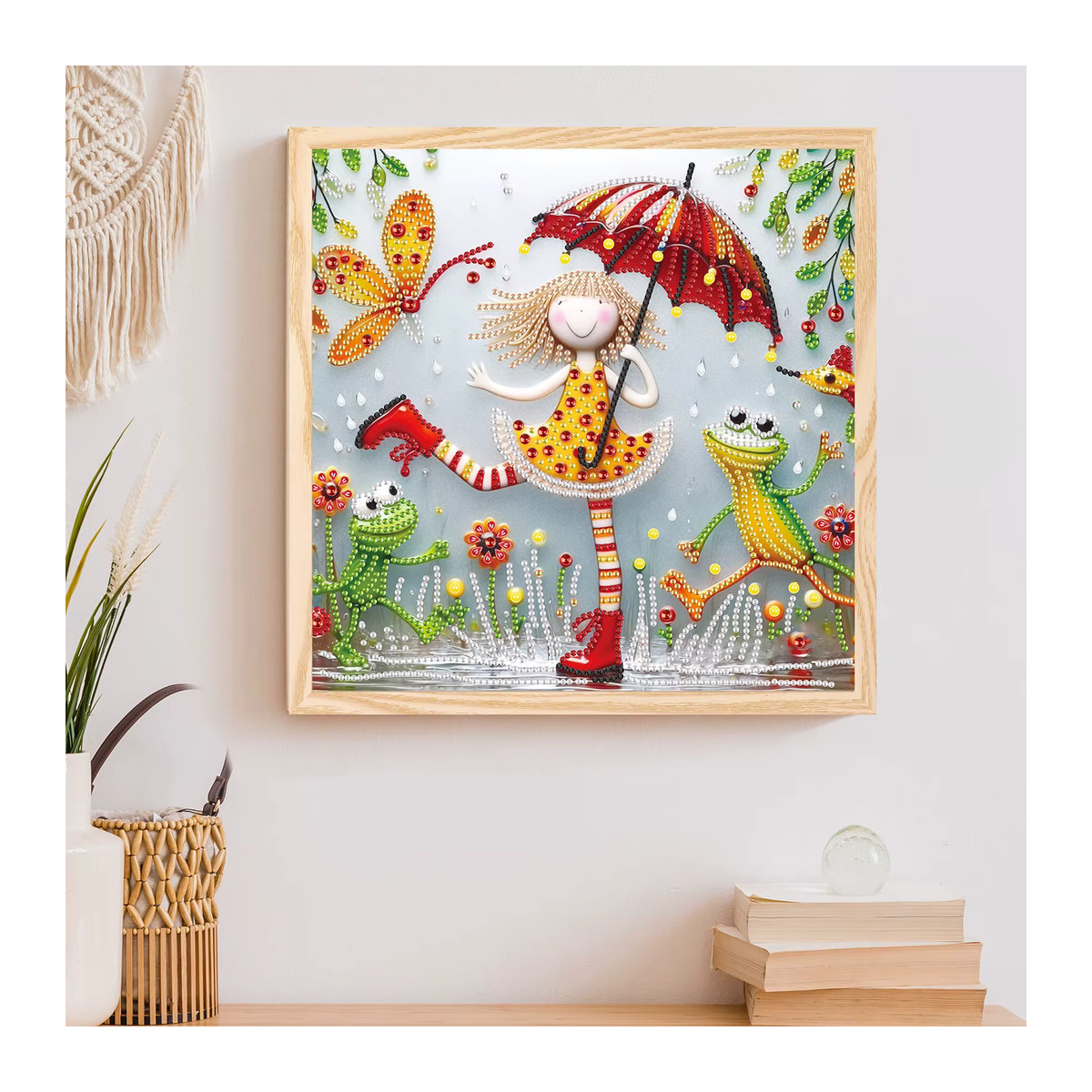 DIY-Regenschirmmädchen Diamond Painting Set für Anfänger und Erwachsene, mehrfarbige Wanddekoration aus Kunststoff - Bild 4
