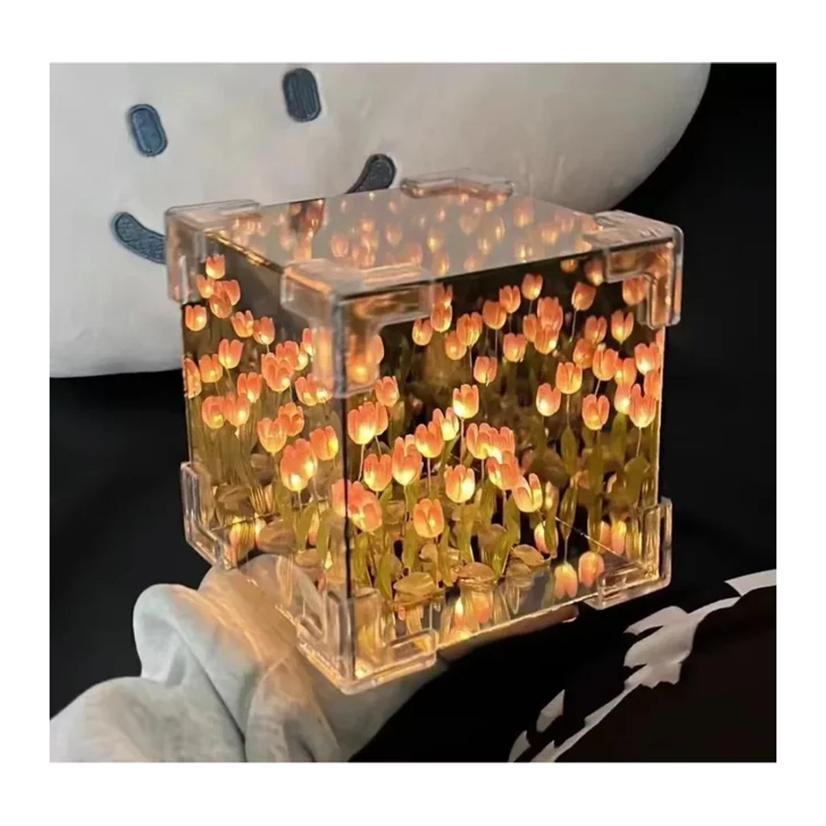 DIY Tulpe Blume Seewürfel Dreidimensionale Kleine Nachtlampe Materialpaket in Lila und Bunt - Bild 1