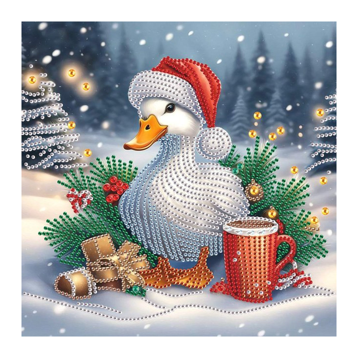 DIY Weihnachts-Enten Diamant-Malerei-Set für Anfänger und Erwachsene, mehrfarbige Wanddekoration aus Kunststoff - Bild 1
