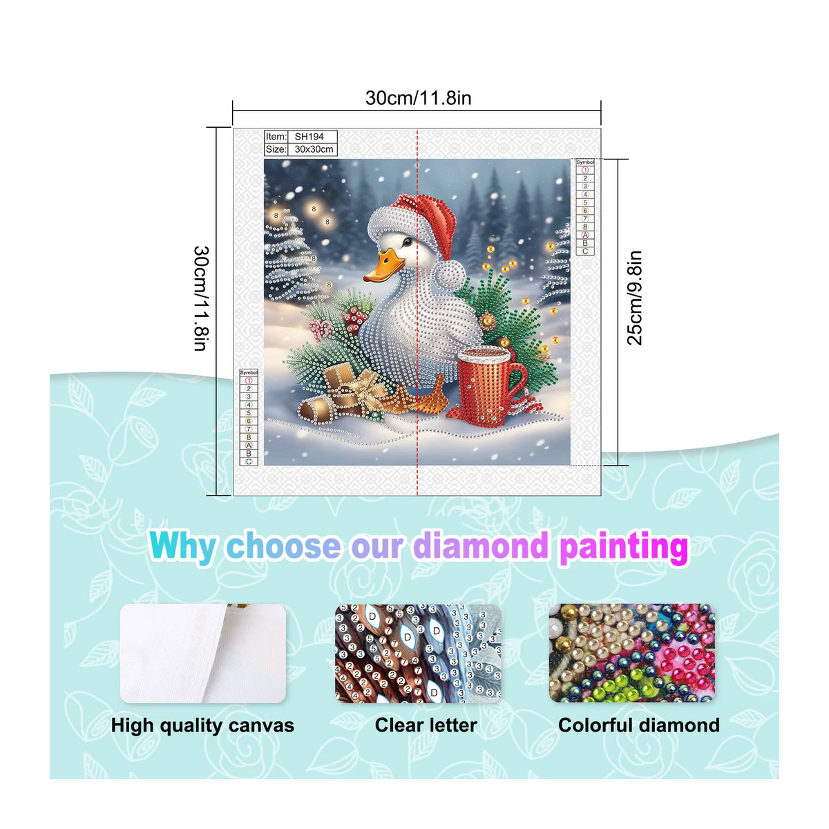 DIY Weihnachts-Enten Diamant-Malerei-Set für Anfänger und Erwachsene, mehrfarbige Wanddekoration aus Kunststoff - Bild 2