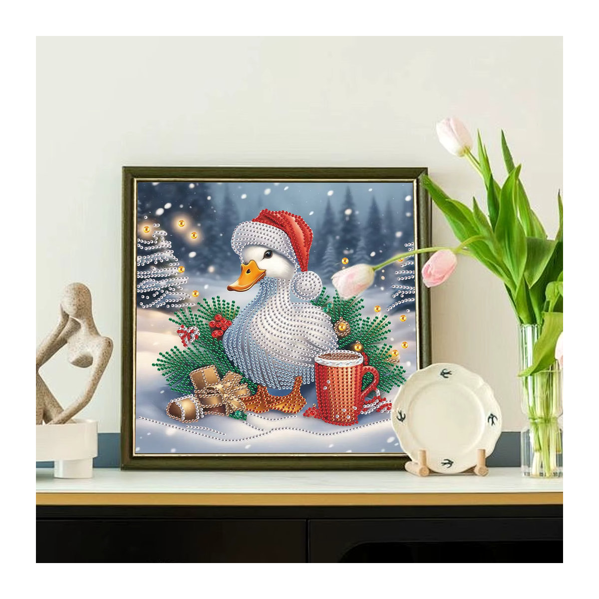 DIY Weihnachts-Enten Diamant-Malerei-Set für Anfänger und Erwachsene, mehrfarbige Wanddekoration aus Kunststoff - Bild 4