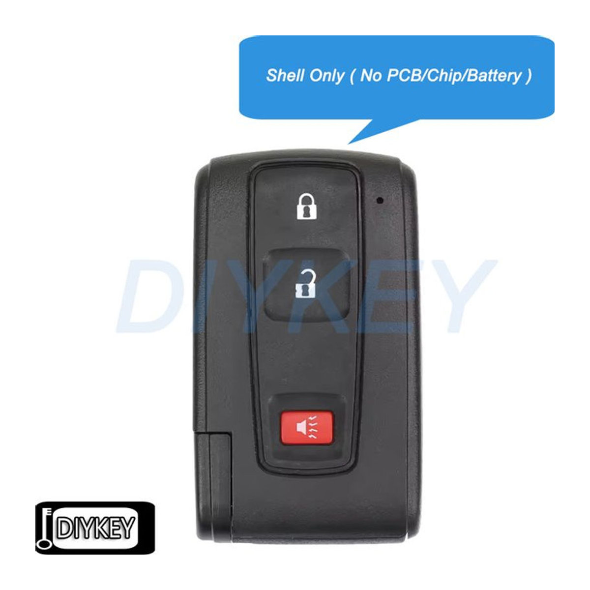 DIYKEY Ersatzgehäuse für Toyota Prius 2004-2009, 3-Tasten Fernbedienung Shell Abdeckung aus Kunststoff, Schwarz - Bild 1