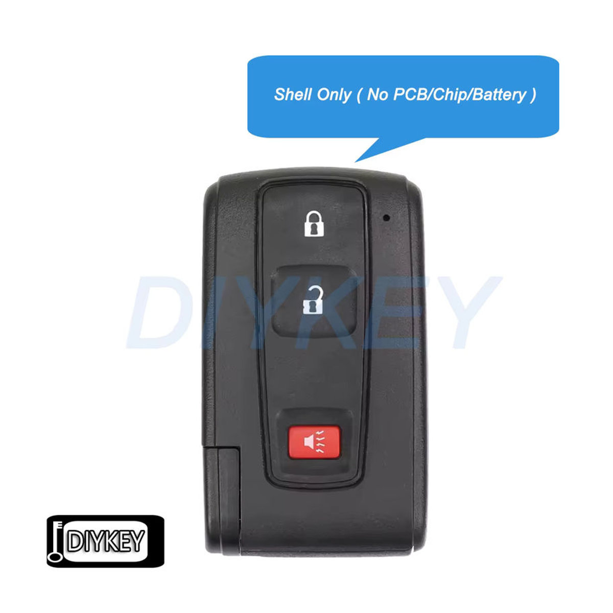DIYKEY Ersatzgehäuse für Toyota Prius 2004-2009, 3-Tasten Fernbedienung Shell Abdeckung aus Kunststoff, Schwarz - Bild 6