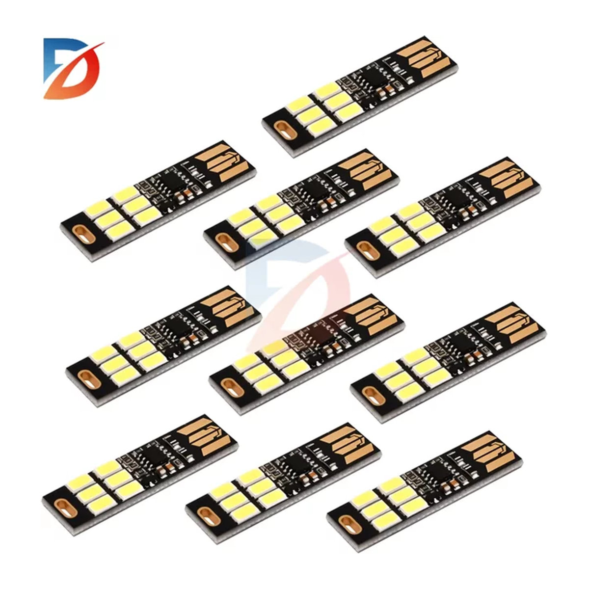 diymore USB LED Tischlampe mit 6 LEDs und Berührungssensor, dimmbar, Warmweiß, Schwarz oder Weiß - Bild 1