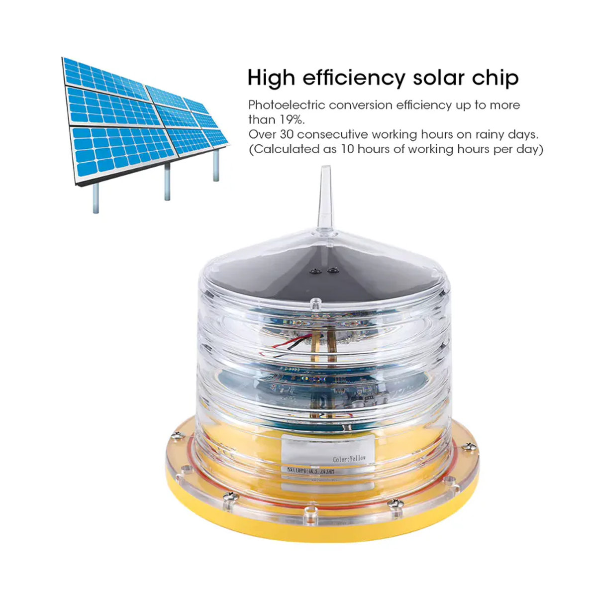 DOACT IP68 Solar Power Barge Sicherheitsleuchte mit 256 LEDs als blinkendes schwimmendes Licht für Schiffe und Boote - Bild 2