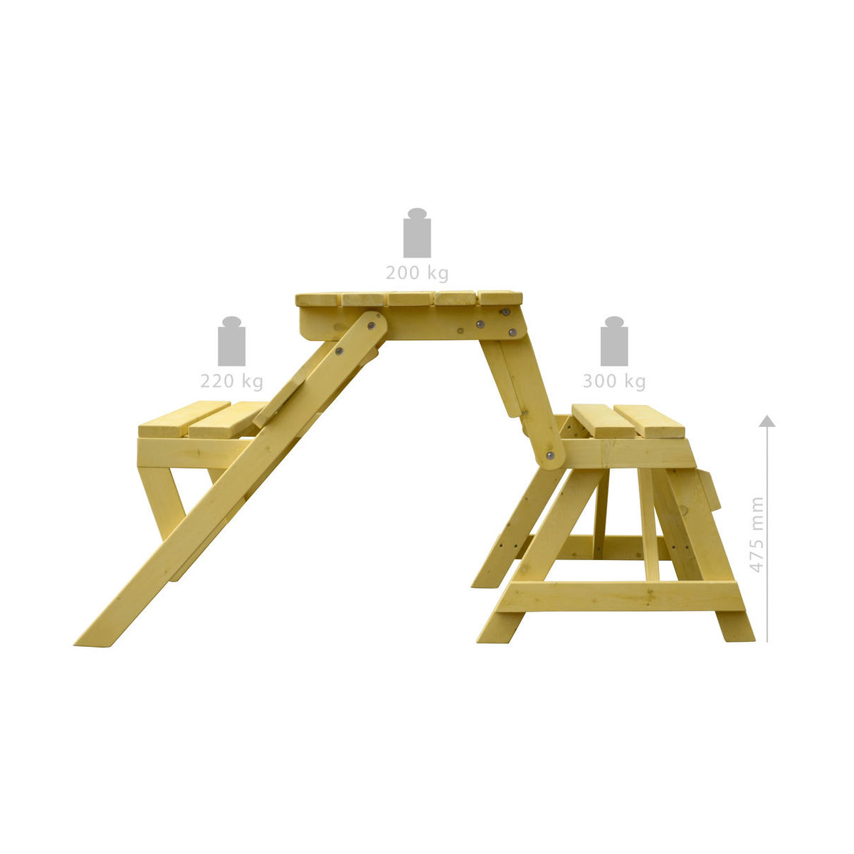 Dobar 2in1 Picknicktisch und Sitzbank aus Holz in Natur - Bild 2