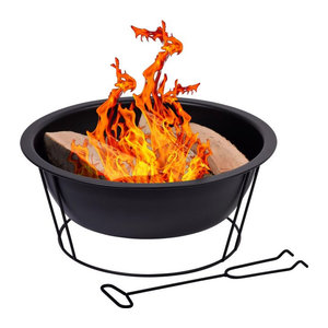 dobar Design-Feuerschale aus Stahl in Schwarz