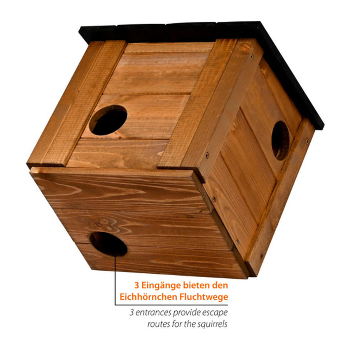Dobar Eichhörnchenkobel Tallinn aus Holz, Braun, B/H/T: 26 x 33 x 31 cm - Bild 2