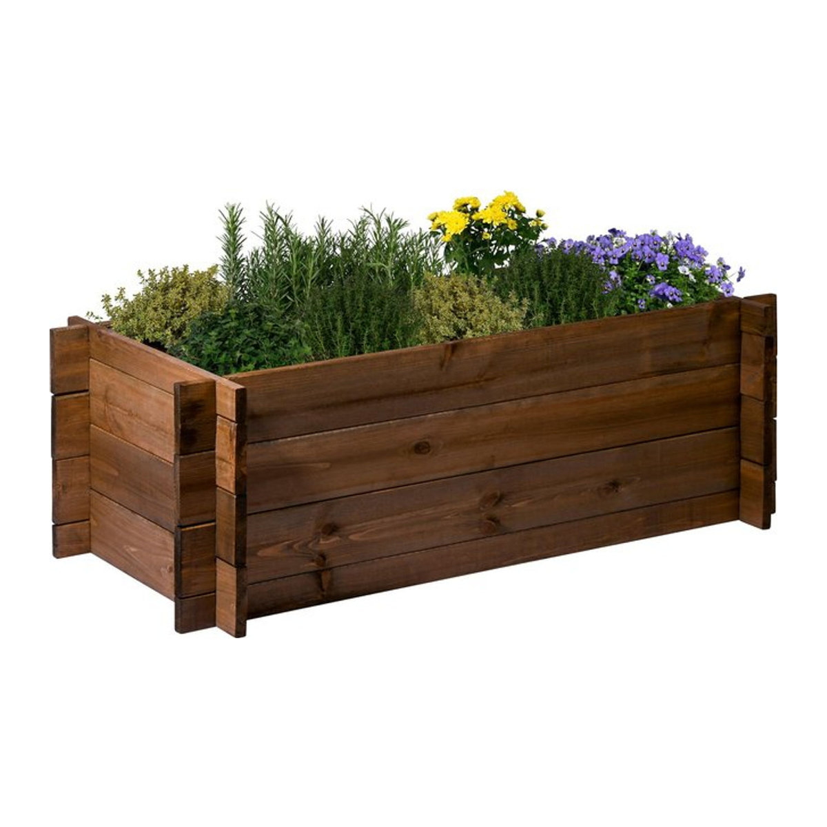 dobar Hochbeet mit Stecksystem aus Kiefer Massivholz in Braun, B/T/H: 117 x 58,5 x 38,5 cm - Bild 1