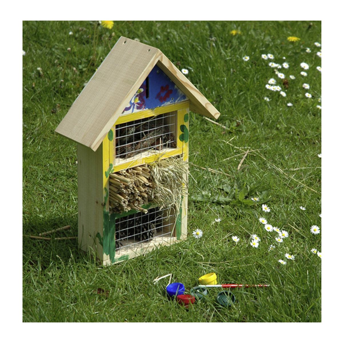 DOBAR Insektenhotel Bausatz aus Kiefernholz und Schilfrohr in Natur Braun - Bild 2