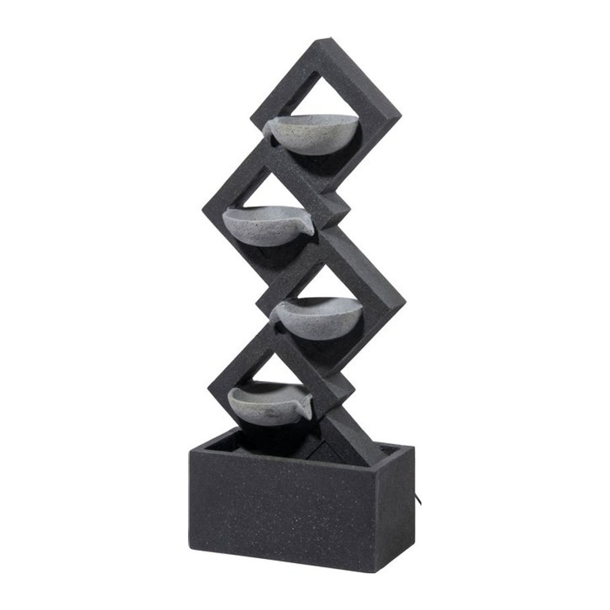 dobar Kaskaden-Gartenbrunnen aus Polyresin mit 4 Schalen und LED-Beleuchtung, grau, B/T/H: 20,5 x 41,5 x 100,5 cm - Bild 1