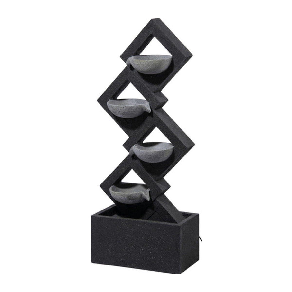 dobar Kaskaden-Gartenbrunnen aus Polyresin mit 4 Schalen und LED-Beleuchtung, grau, B/T/H: 20,5 x 41,5 x 100,5 cm - Bild 5