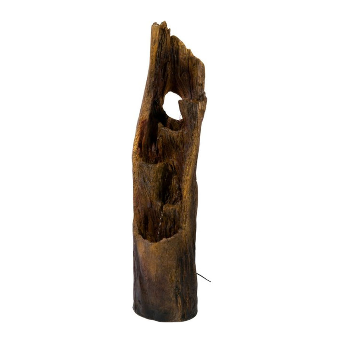 Dobar Polyresin-Brunnen in Baumstamm-Optik mit LED-Beleuchtung und Pumpe, Braun, B/T/H: 203,14 x 203,14 x 203,14 cm - Bild 1