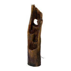 Dobar Polyresin-Brunnen in Baumstamm-Optik mit LED-Beleuchtung und Pumpe, Braun, B/T/H: 203,14 x 203,14 x 203,14 cm