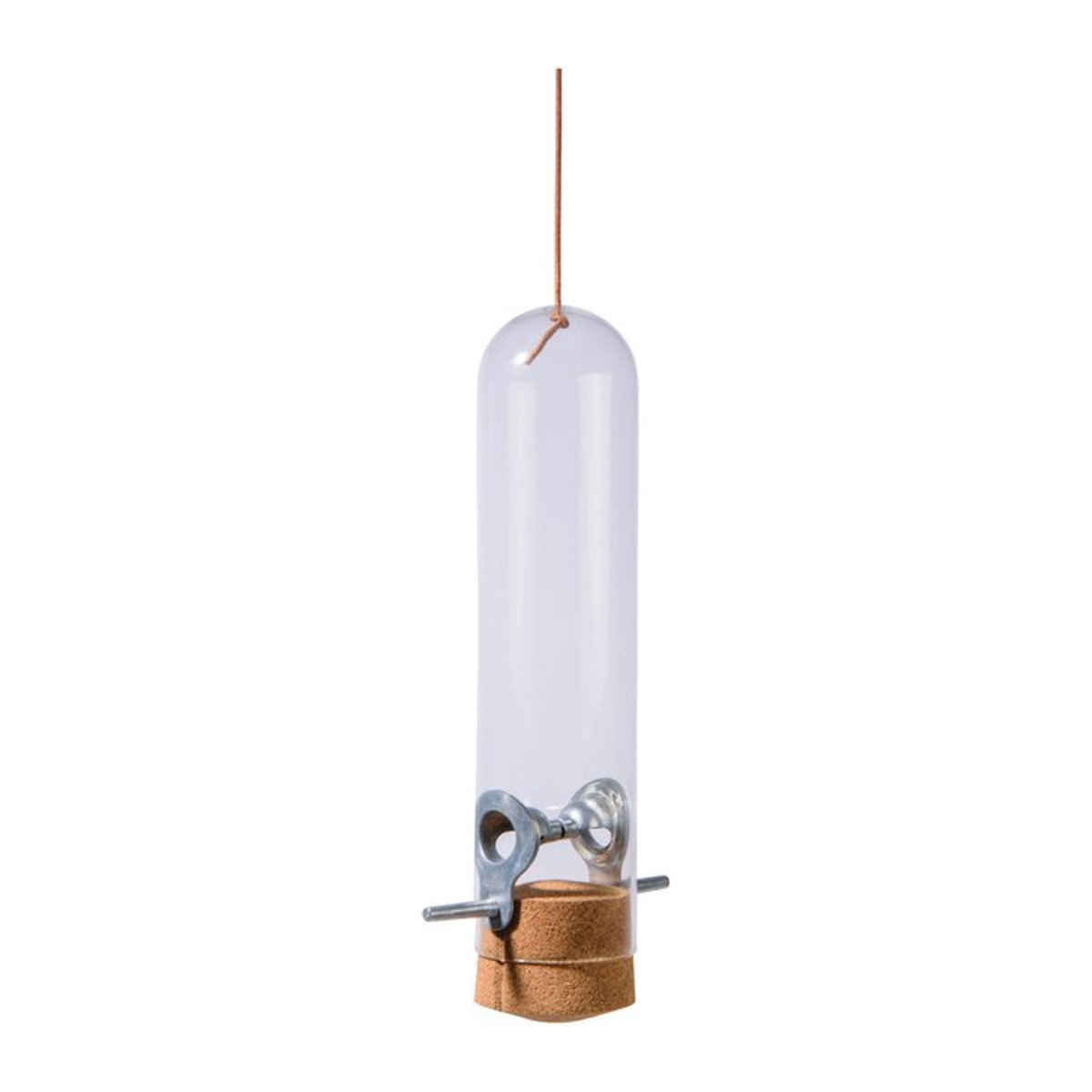 dobar Premium Futterspender Pickbar aus Echtglas und Leder in Transparent, hängend - Bild 1