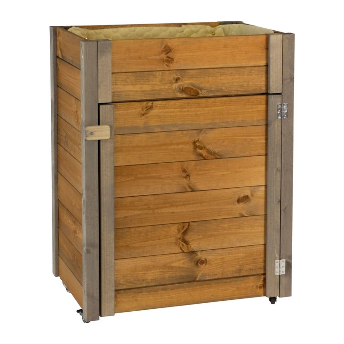 dobar Rollbarer Gartenschrank mit Pflanzkasten und Schafswolle in Braun/Grau, Größe L - Bild 1