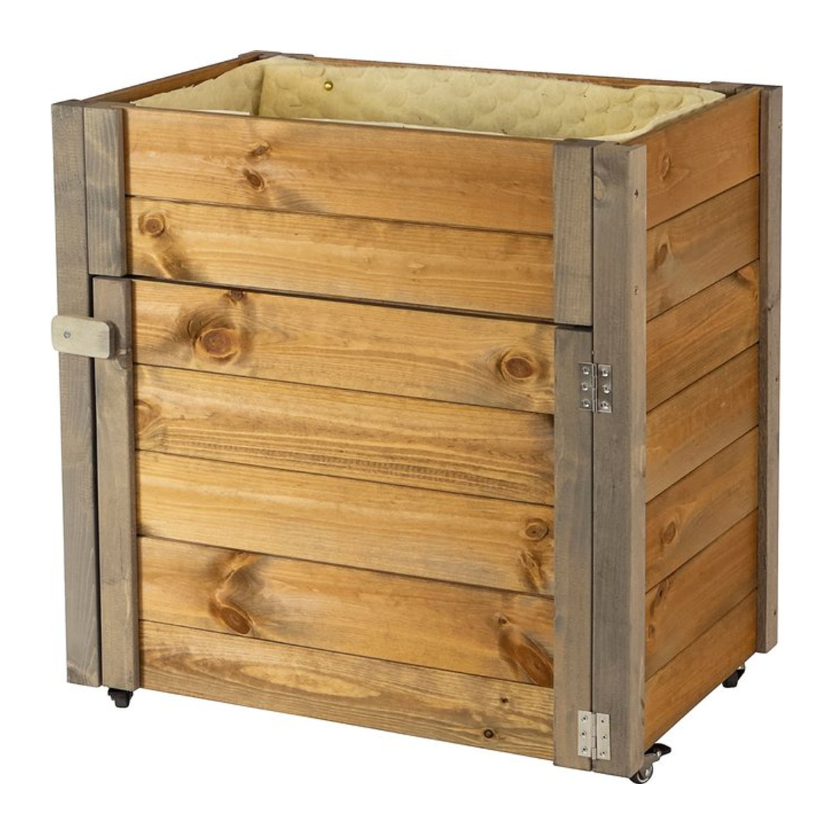 dobar Rollbarer Gartenschrank mit Pflanzkasten und Schafswolle in Braun/Grau, Größe M - Bild 1