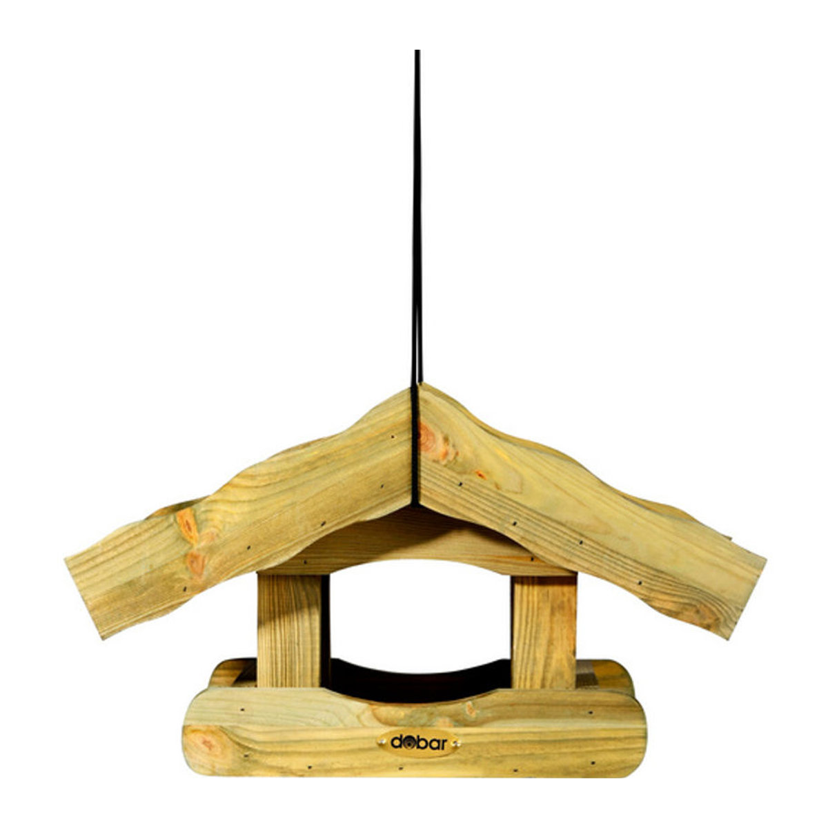 Dobar Vogelfutterhaus Saksun aus Kiefernholz mit Schilfdach in Braun hängend - Bild 4