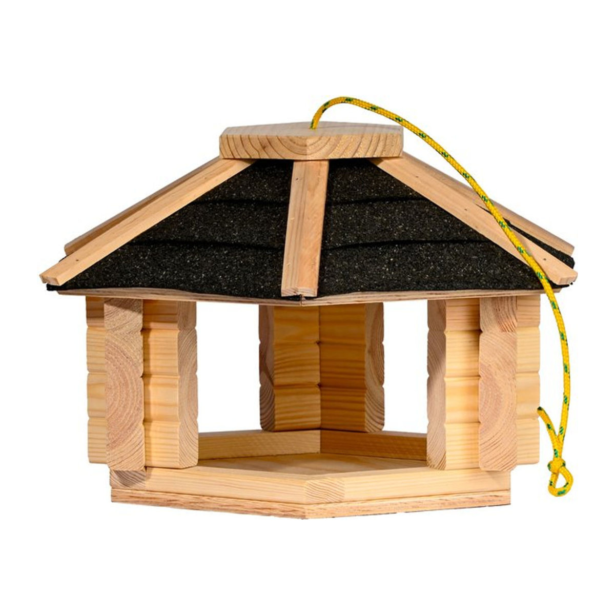 Dobar Vogelhaus aus Massivholz in Schwarz und Natur, B/T/H: 40 x 34,5 x 23,5 cm - Bild 1