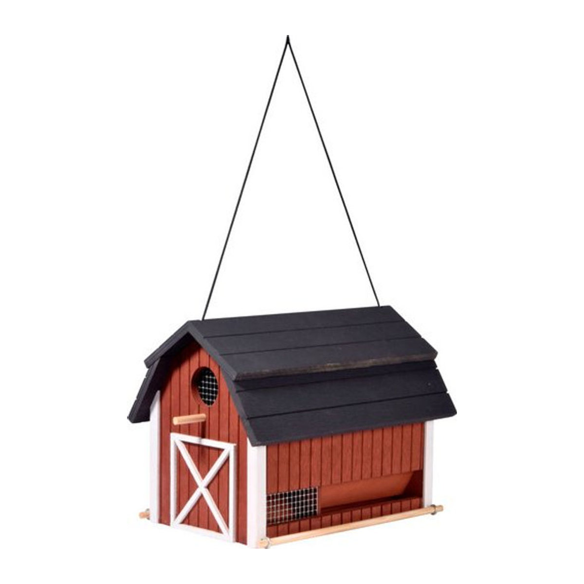 Dobar Vogelhaus Katthult aus Holz in Rot im skandinavischen Landhausstil, B/H/T: 21 x 23,5 x 31,5 cm - Bild 1