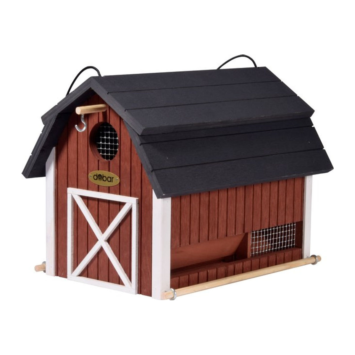 Dobar Vogelhaus Katthult aus Holz in Rot im skandinavischen Landhausstil, B/H/T: 21 x 23,5 x 31,5 cm - Bild 4