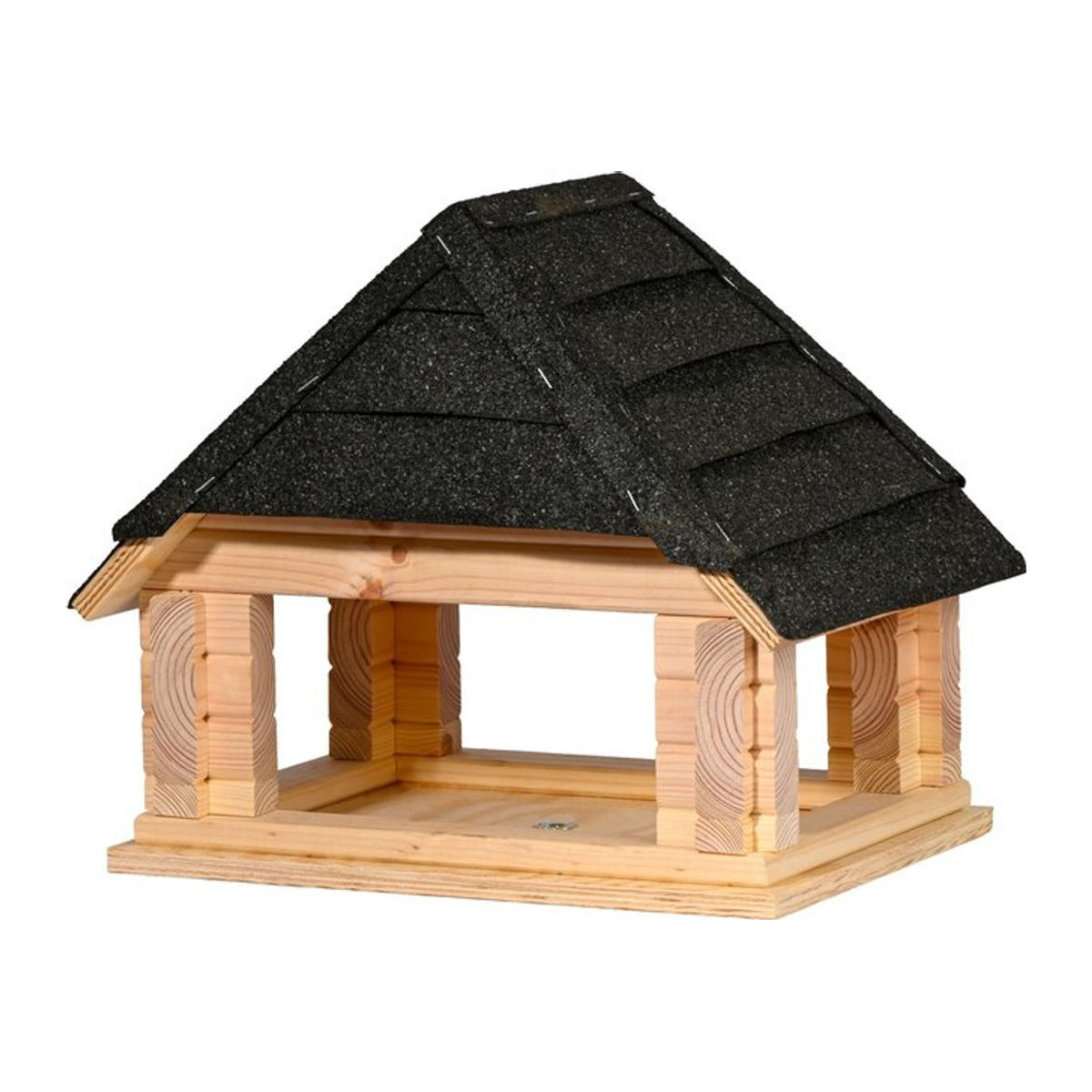 Dobar Vogelhaus Sort aus Massivholz Kiefer in Schwarz oder Natur, B: 40 cm, T: 34,5 cm, H: 23,5 cm - Bild 1