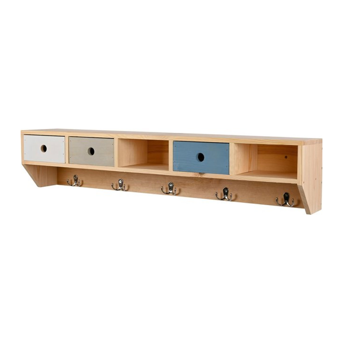 dobar Wandgarderobe aus Kiefernholz in Bunt im skandinavischen Design - Bild 1
