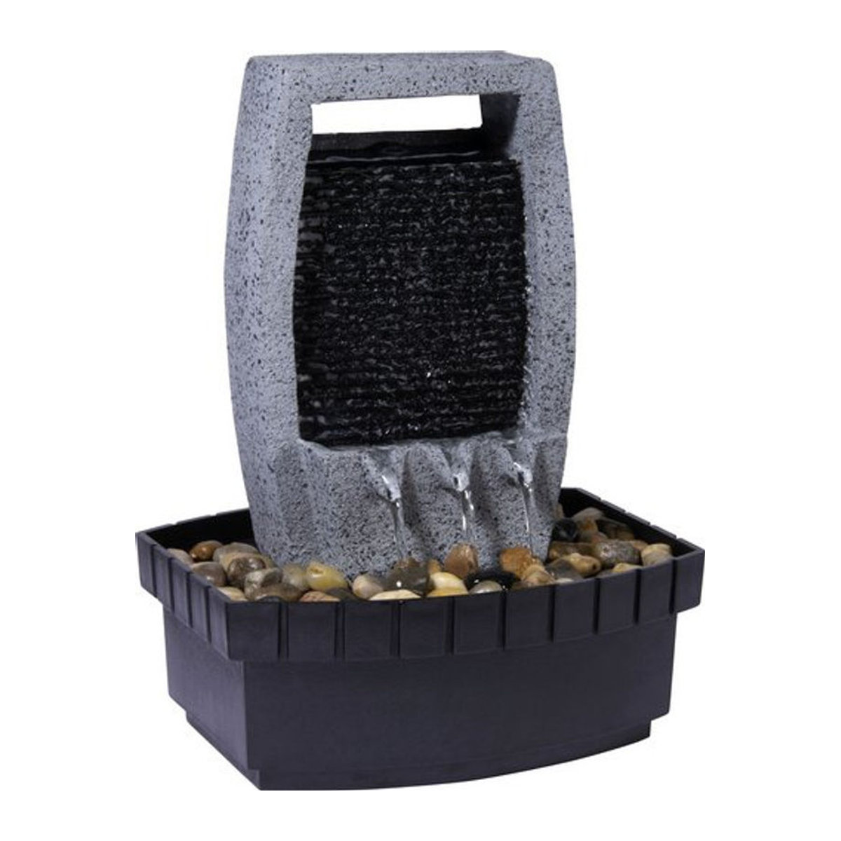 dobar Zimmerbrunnen Kaskade aus Polyresin in Grau oder Schwarz, B/T/H: 21 x 14 x 29 cm - Bild 2