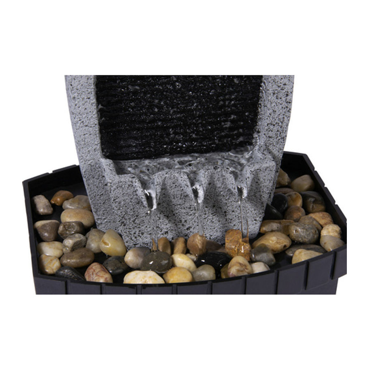 dobar Zimmerbrunnen Kaskade aus Polyresin in Grau oder Schwarz, B/T/H: 21 x 14 x 29 cm - Bild 3
