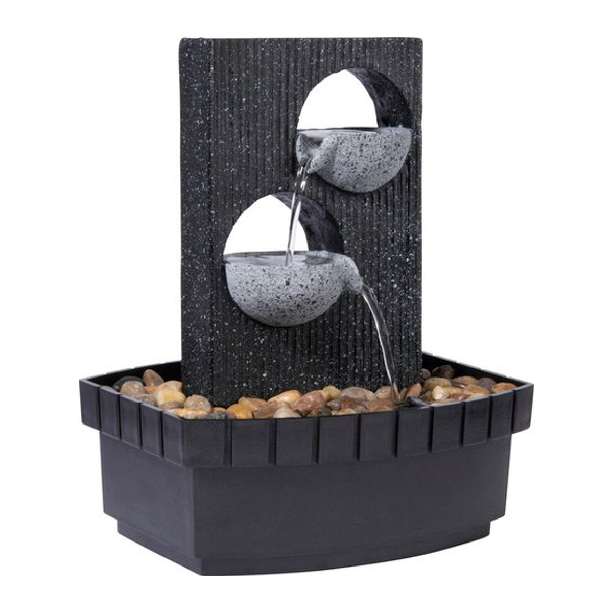 Dobar Zimmerbrunnen Kaskade aus Polyresin in Schwarz, B/H/T: 20,5 x 26 x 16,5 cm - Bild 2