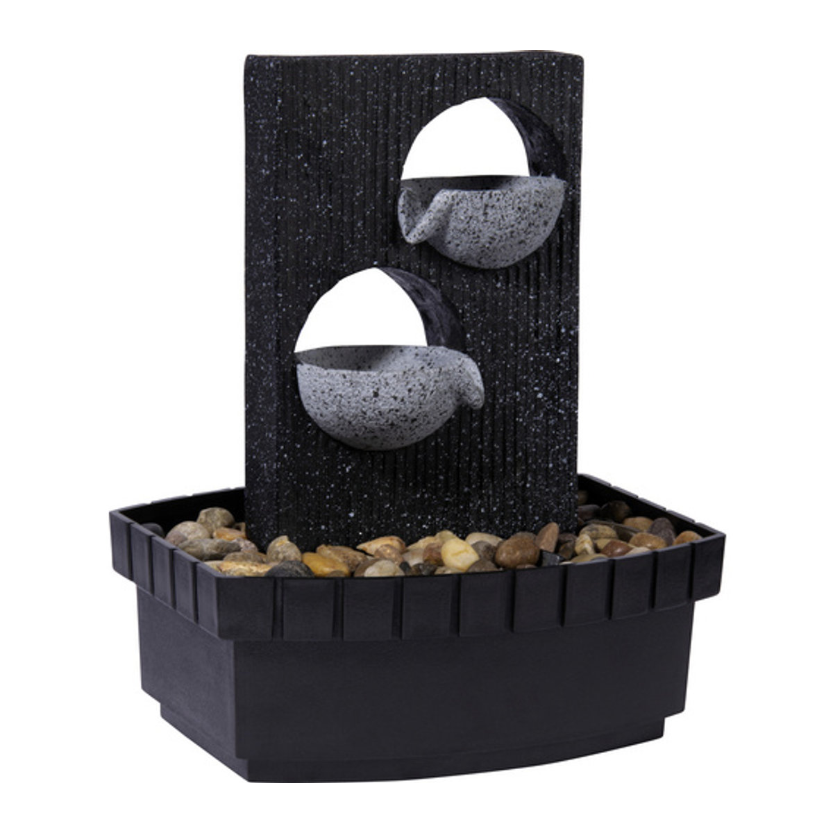 Dobar Zimmerbrunnen Kaskade aus Polyresin in Schwarz, B/H/T: 20,5 x 26 x 16,5 cm - Bild 3