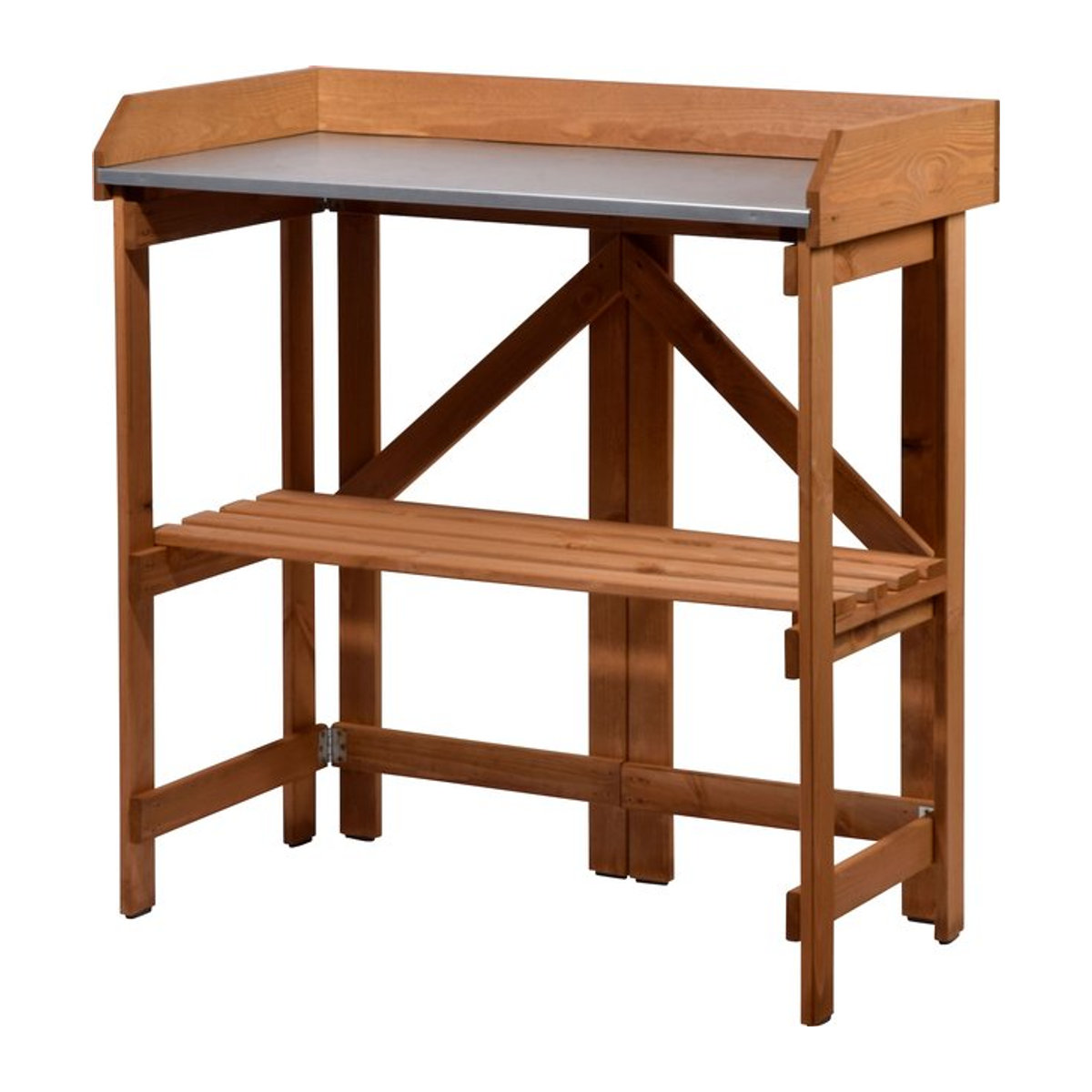 Dobar Zusammenklappbarer Pflanztisch aus Kiefernholz in Braun, B/T/H: 85 x 44 x 89 cm - Bild 1
