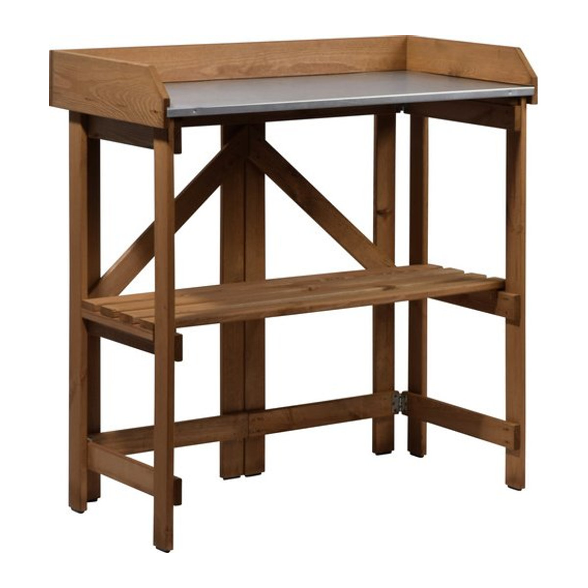 Dobar Zusammenklappbarer Pflanztisch aus Kiefernholz in Braun, B/T/H: 85 x 44 x 89 cm - Bild 2