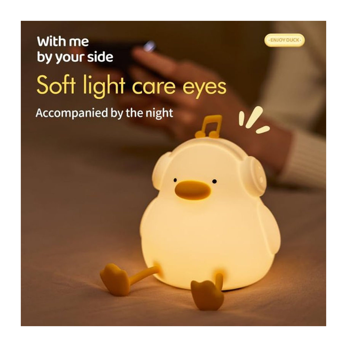 DoDo Duck LED Nachtlicht aus Silikon in Weiß, dimmbare und wiederaufladbare Entenlampe für das Kinderzimmer - Bild 1