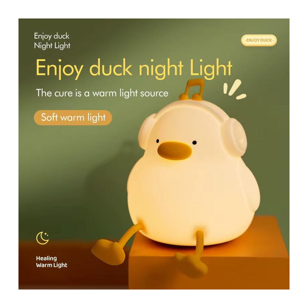 DoDo Duck LED Nachtlicht aus Silikon in Weiß, dimmbare und wiederaufladbare Entenlampe für das Kinderzimmer - Bild 2