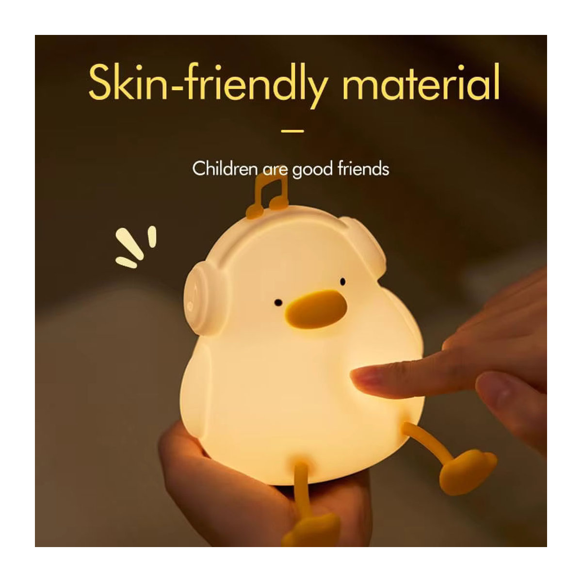 DoDo Duck LED Nachtlicht aus Silikon in Weiß, dimmbare und wiederaufladbare Entenlampe für das Kinderzimmer - Bild 4