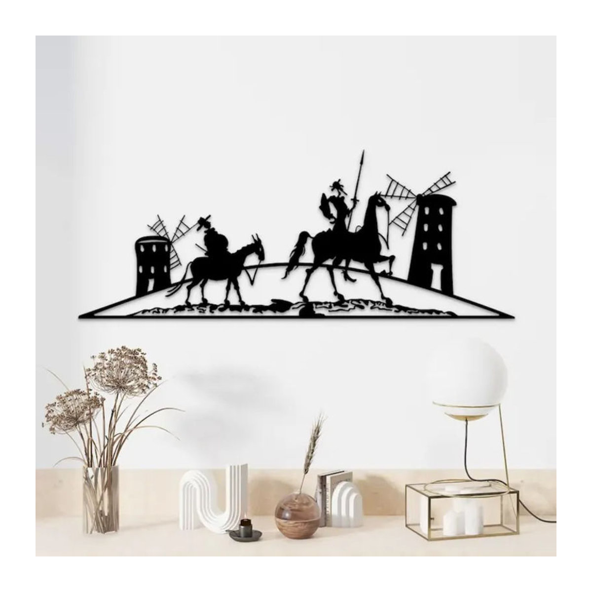 Don Quijote Silhouette Metall-Wandkunst von CIFBUY in Schwarz als minimalistische Wanddekoration - Bild 2