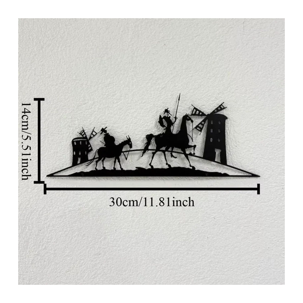 Don Quijote Silhouette Metall-Wandkunst von CIFBUY in Schwarz als minimalistische Wanddekoration - Bild 3