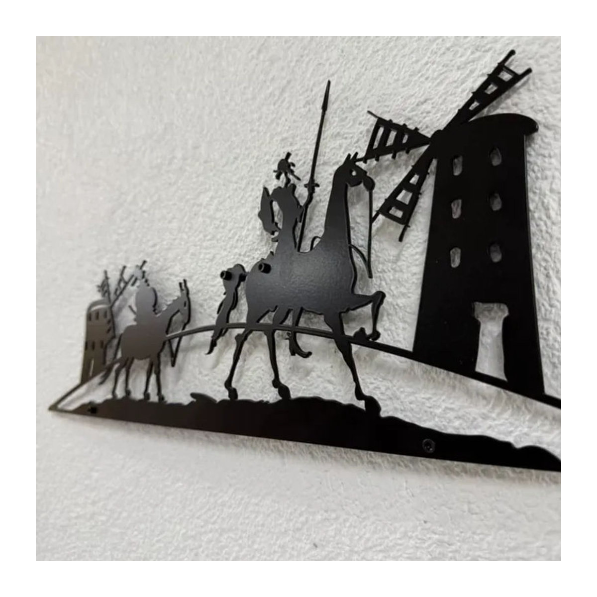 Don Quijote Silhouette Metall-Wandkunst von CIFBUY in Schwarz als minimalistische Wanddekoration - Bild 4