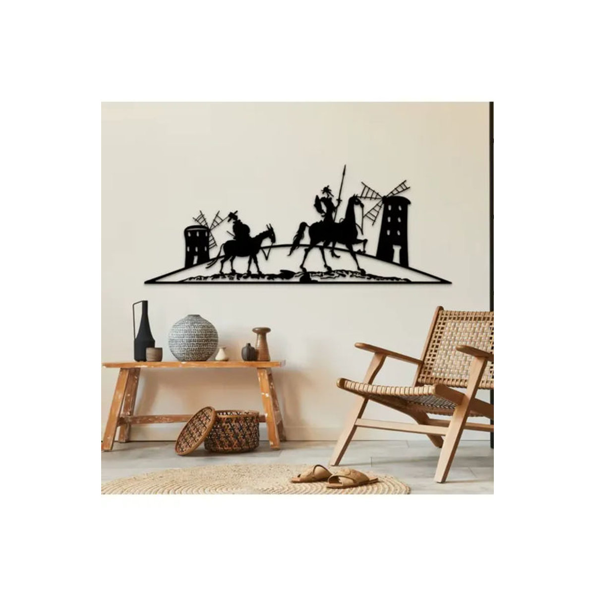 Don Quijote Silhouette Metall-Wandkunst von CIFBUY in Schwarz als minimalistische Wanddekoration - Bild 5