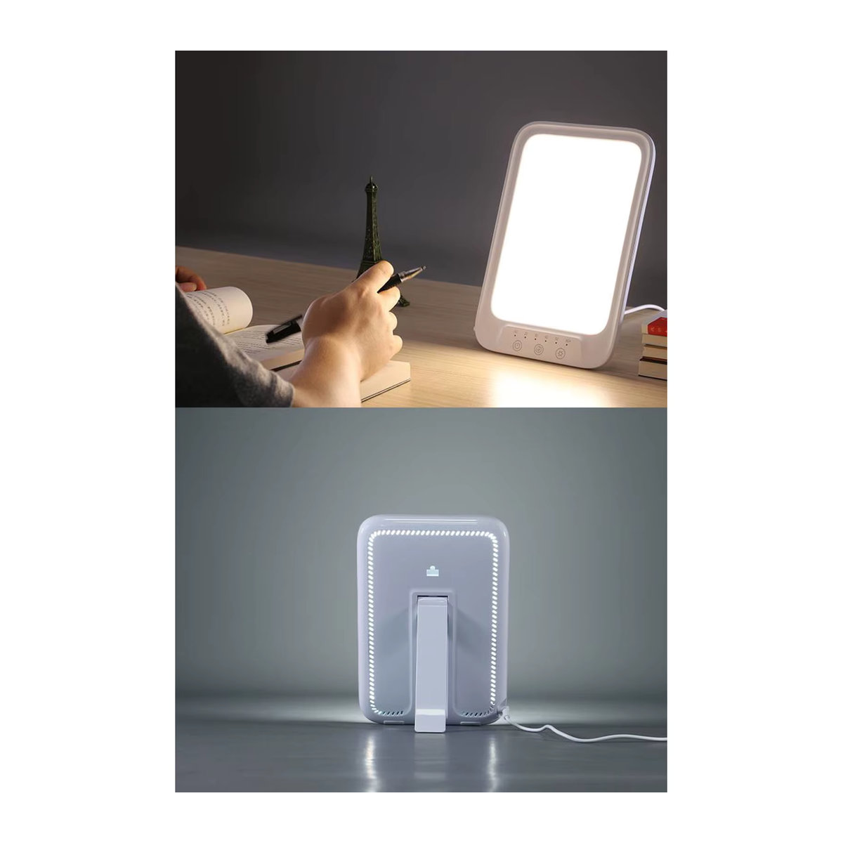 Donirt LED-Tageslichtlampe mit 20.000 Lux zur Lichttherapie, 3 Lichtfarben und 5 Helligkeitsstufen, minimalistisches Design mit Touch-Steuerung - Bild 2