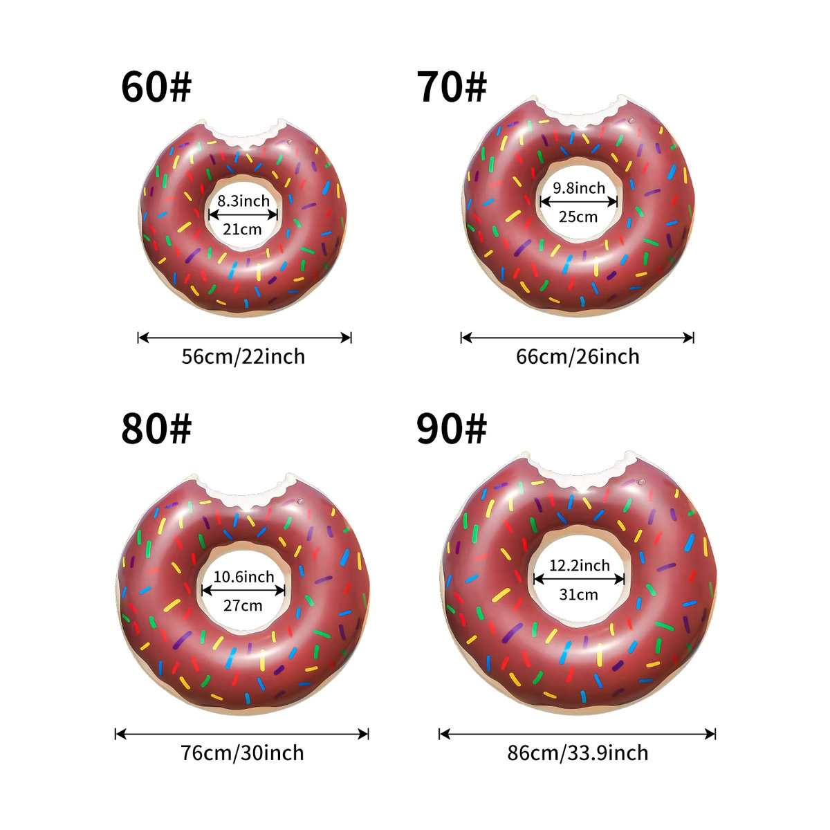 Donut Pool Floats Sommer-Schwimmring als Strand- und Pool-Schwimmhilfe für deine Poolparty - Bild 3