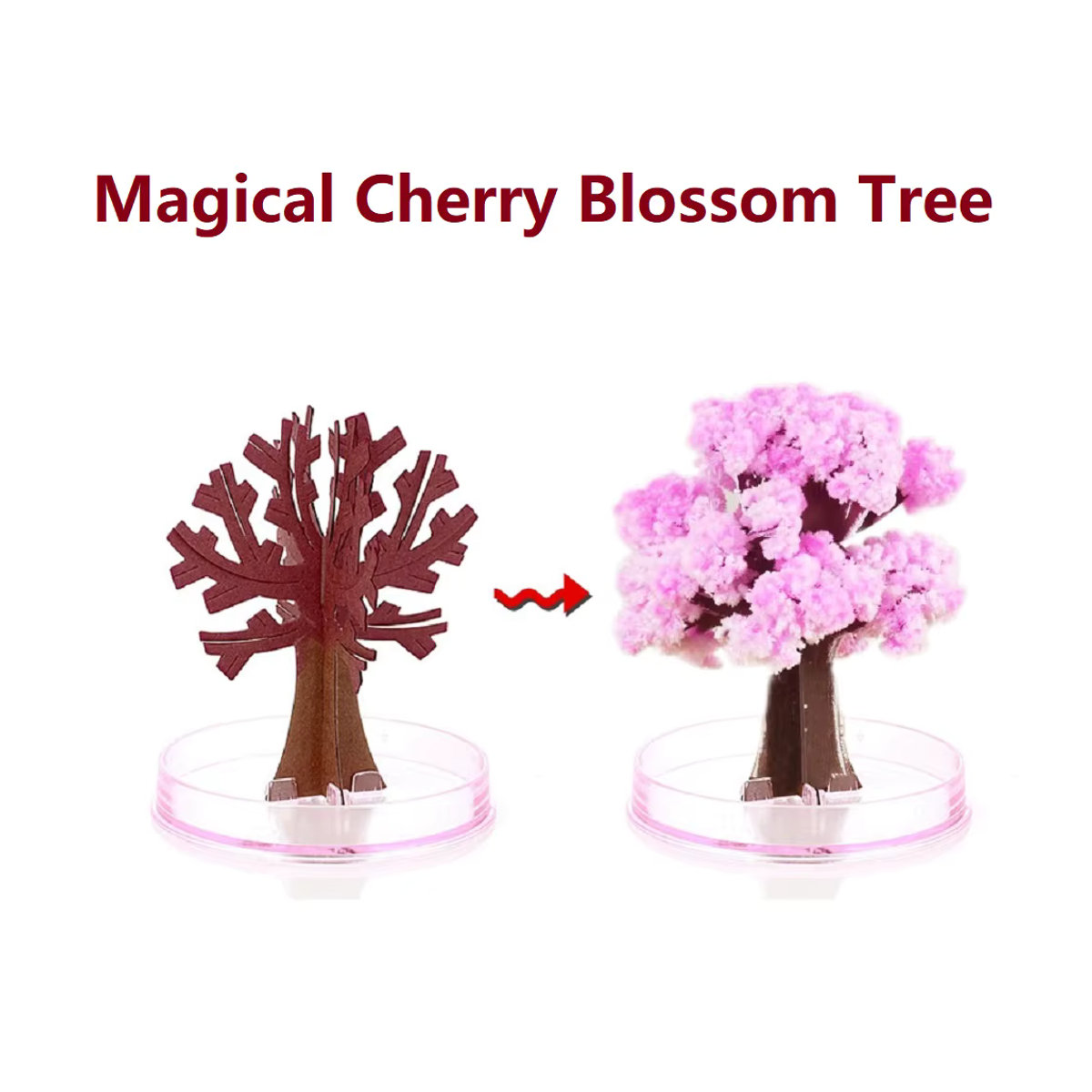DOORSACCERY Mini Magisches Wachsendes Sakura Kristall Baum Ornament in Rosa als DIY Deko und Wissenschafts-Spielzeug - Bild 5